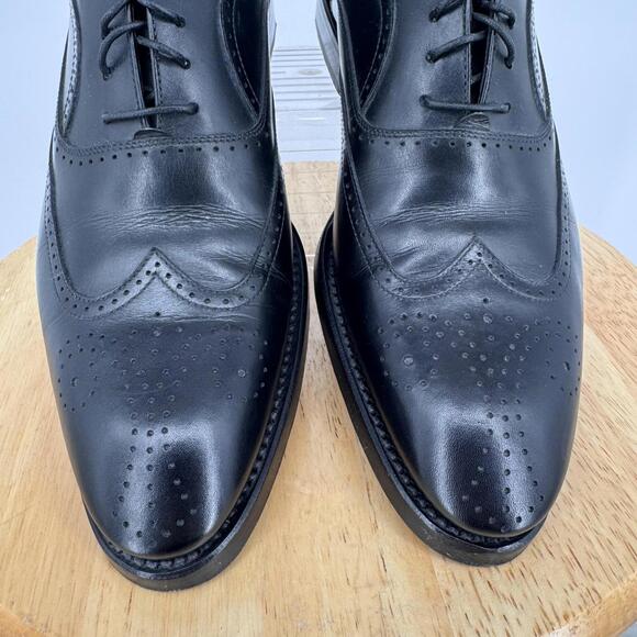 Lendvay & Schwarcz Dress Shoes Mens 7.5 Black Wingtip Oxford Made Italy main image 6